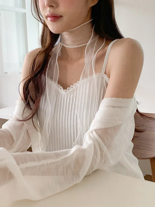 See-through Lace Long Tie Muffler Scarf Collection