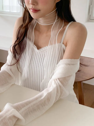 See-through Lace Long Tie Muffler Scarf Collection