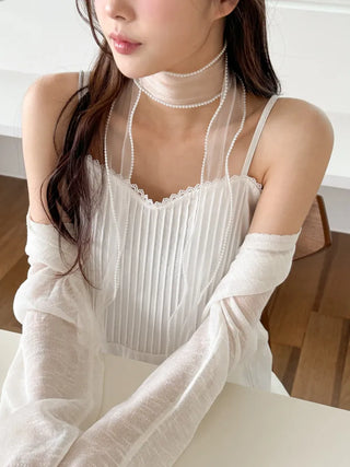 See-through Lace Long Tie Muffler Scarf Collection