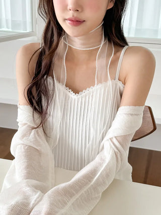 See-through Lace Long Tie Muffler Scarf Collection