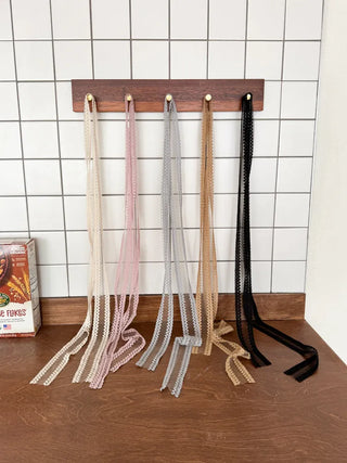 See-through Lace Long Tie Muffler Scarf Collection