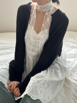 See-through Lace Long Tie Muffler Scarf Collection