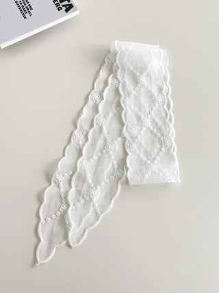See-through Lace Long Tie Muffler Scarf Collection