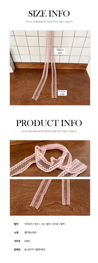 See-through Lace Long Tie Muffler Scarf Collection