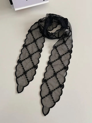 See-through Lace Long Tie Muffler Scarf Collection