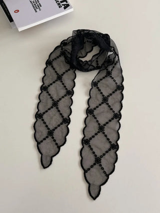 See-through Lace Long Tie Muffler Scarf Collection