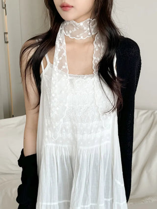 See-through Lace Long Tie Muffler Scarf Collection