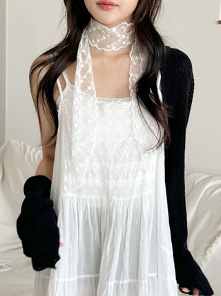 See-through Lace Long Tie Muffler Scarf Collection
