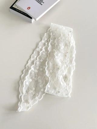 See-through Lace Long Tie Muffler Scarf Collection