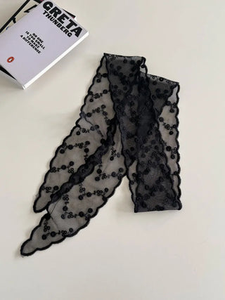 See-through Lace Long Tie Muffler Scarf Collection
