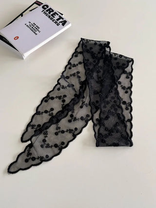 See-through Lace Long Tie Muffler Scarf Collection