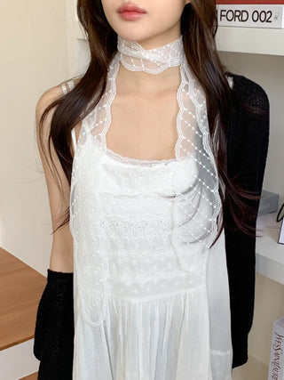 See-through Lace Long Tie Muffler Scarf Collection
