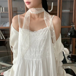 See-through Lace Long Tie Muffler Scarf Collection