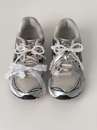 Pearl Ribbon Sneaker Charm Keyring Dubrae Shoe Decorator 3 Sizes