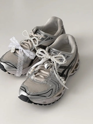 Pearl Ribbon Sneaker Charm Keyring Dubrae Shoe Decorator 3 Sizes