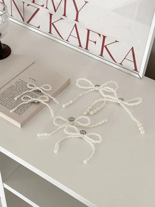 Pearl Ribbon Sneaker Charm Keyring Dubrae Shoe Decorator 3 Sizes