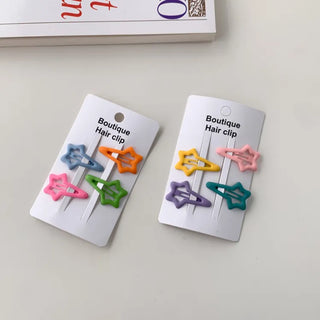 Star Snap Clip Sports Day Festival Heart Color Hairpin Set Collection