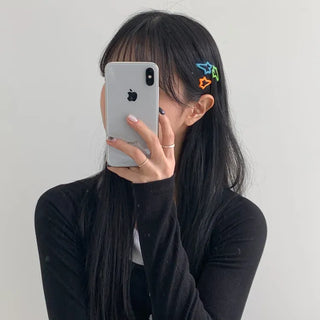 Star Snap Clip Sports Day Festival Heart Color Hairpin Set Collection