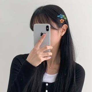 Star Snap Clip Sports Day Festival Heart Color Hairpin Set Collection