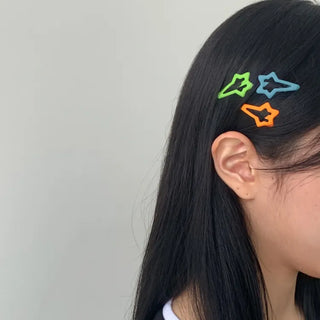 Star Snap Clip Sports Day Festival Heart Color Hairpin Set Collection