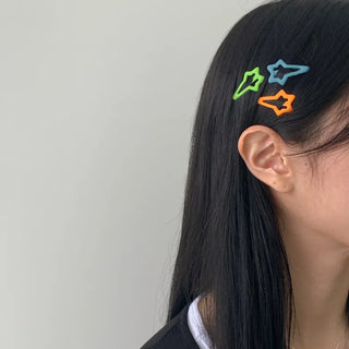 Star Snap Clip Sports Day Festival Heart Color Hairpin Set Collection