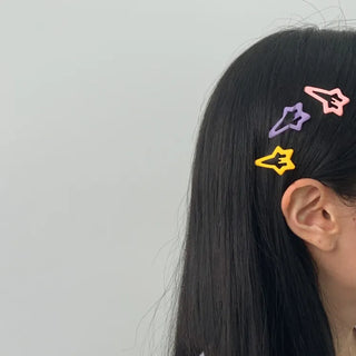 Star Snap Clip Sports Day Festival Heart Color Hairpin Set Collection
