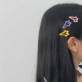 Star Snap Clip Sports Day Festival Heart Color Hairpin Set Collection