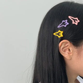 Star Snap Clip Sports Day Festival Heart Color Hairpin Set Collection