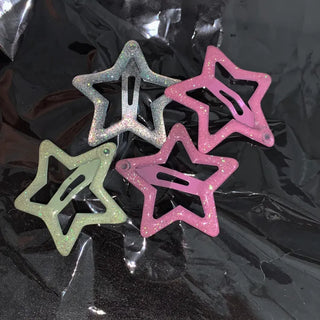 Star Snap Clip Sports Day Festival Heart Color Hairpin Set Collection