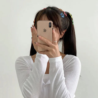 Star Snap Clip Sports Day Festival Heart Color Hairpin Set Collection