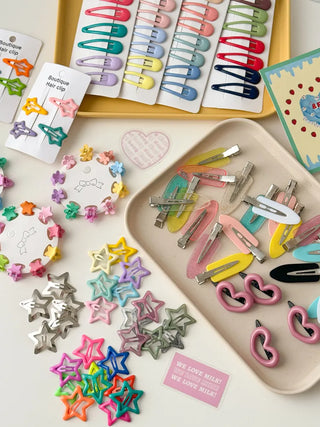 Star Snap Clip Sports Day Festival Heart Color Hairpin Set Collection