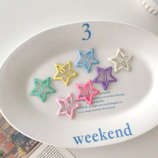 Star Snap Clip Sports Day Festival Heart Color Hairpin Set Collection