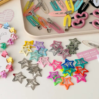 Star Snap Clip Sports Day Festival Heart Color Hairpin Set Collection