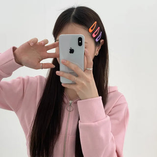 Star Snap Clip Sports Day Festival Heart Color Hairpin Set Collection