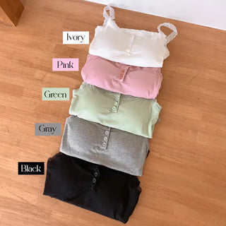 Button Lace Sleeveless Bralette