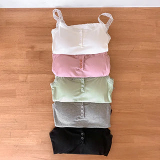 Button Lace Sleeveless Bralette