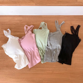 Button Lace Sleeveless Bralette