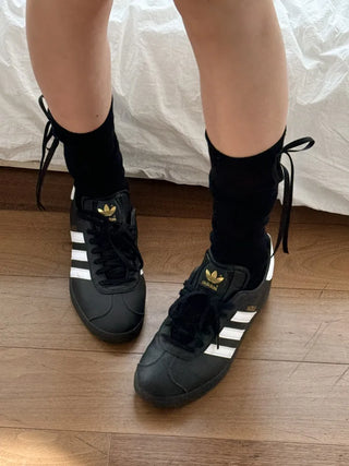 Back Ribbon See-through Warmer Knee Socks Long Socks
