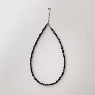 Round Red and Black Bead Gemstone Necklace Collection