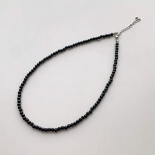 Round Red and Black Bead Gemstone Necklace Collection