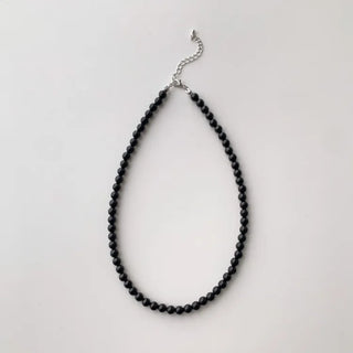 Round Red and Black Bead Gemstone Necklace Collection