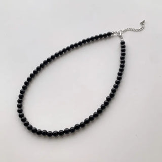 Round Red and Black Bead Gemstone Necklace Collection
