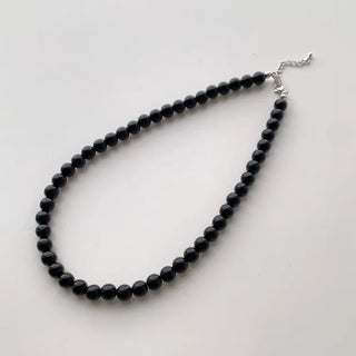 Round Red and Black Bead Gemstone Necklace Collection