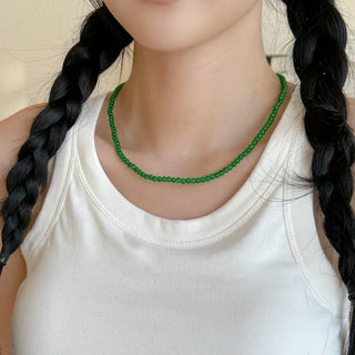 Round Red and Black Bead Gemstone Necklace Collection