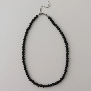 Round Red and Black Bead Gemstone Necklace Collection