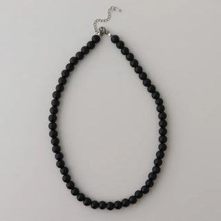 Round Red and Black Bead Gemstone Necklace Collection