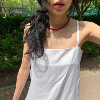 Round Red and Black Bead Gemstone Necklace Collection