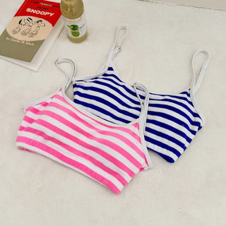 Striped Terry Bikini Shorts Swimsuit