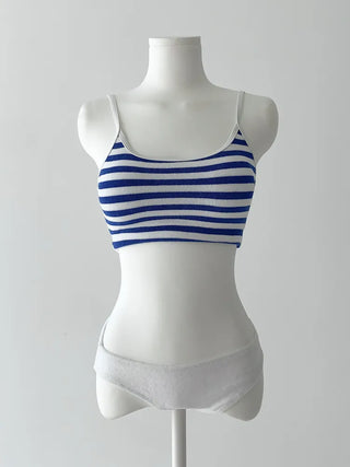 Striped Terry Bikini Shorts Swimsuit