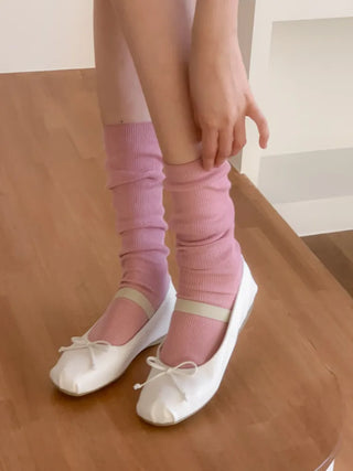 See-through Pleated Warmer Knee Socks Long Socks Collection